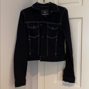 7 for all mankind black denim jacket stitch
